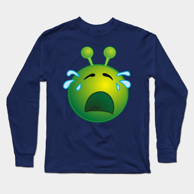 Funny Alien Monster ET Extraterrestrial Martian Green Man Emoji for Women, Men and Kids 3 Long Sleeve T-Shirt by PatrioTEEism